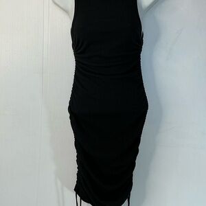 Forever 21 Black Ruched Midi Tank Dress